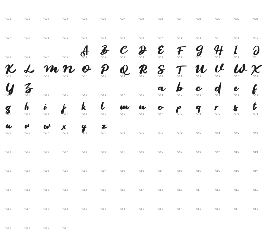 SegoulFREE Character Map
