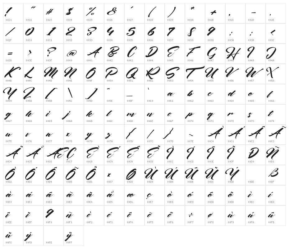 Seinna Grace Character Map