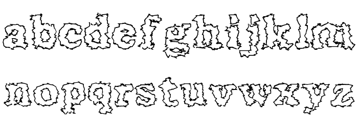 Seismacrap Schriftart Kleinbuchstaben