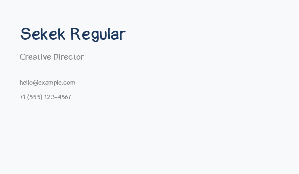 Sekek Regular Business Card