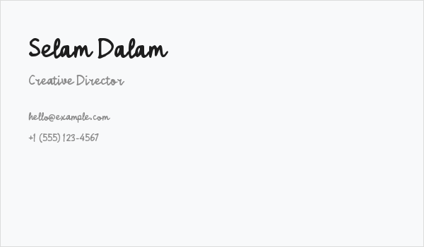 Selam Dalam Business Card