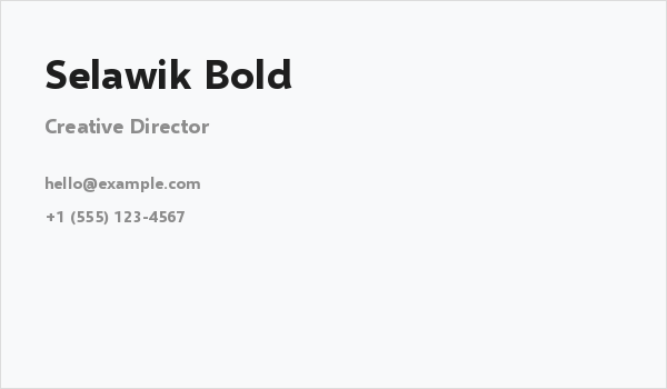 Selawik Bold Business Card