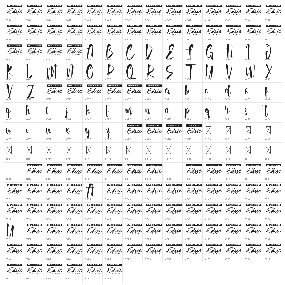 Selebgram Demo Character Map