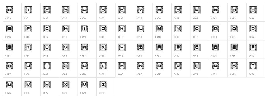 Select Light Regular Character Map