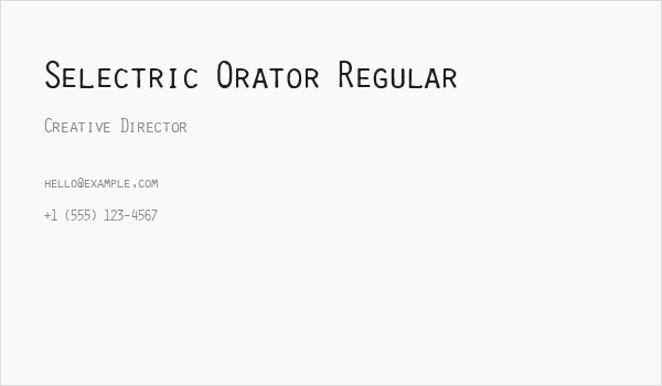 Selectric Orator Regular Business Card