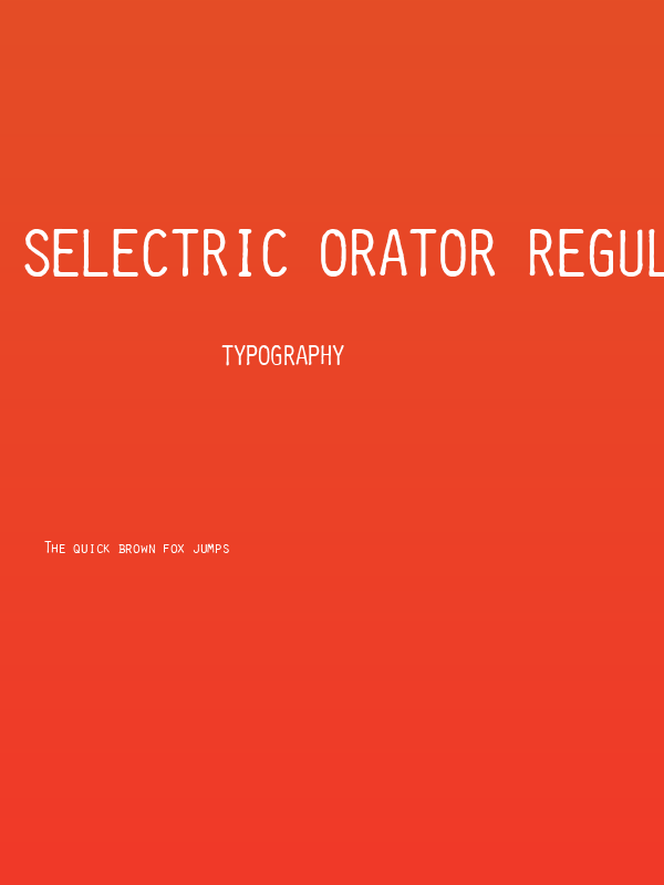 Selectric Orator Regular Poster