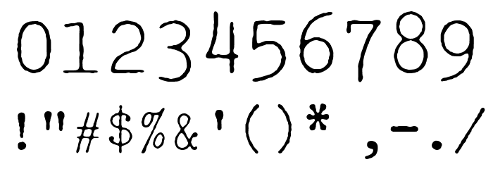 Selectric Pica Regular Font OTHER CHARS