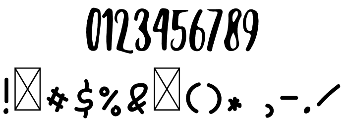 Selendang Font OTHER CHARS