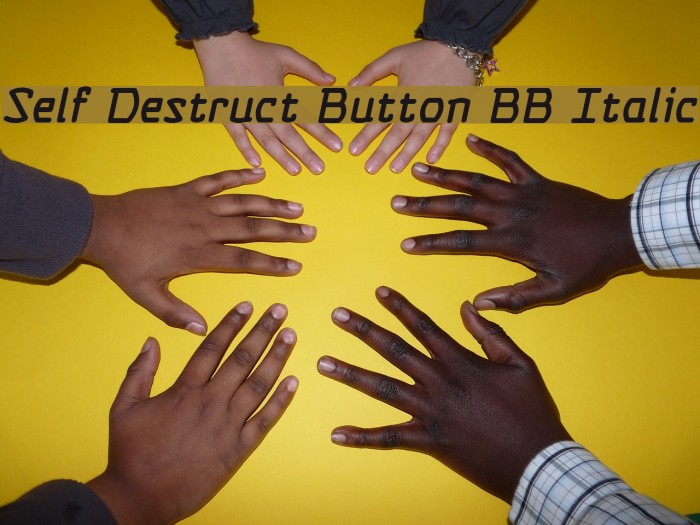 Self Destruct Button BB Italic Font examples