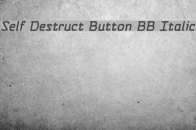 Self Destruct Button BB Italic Polices examples