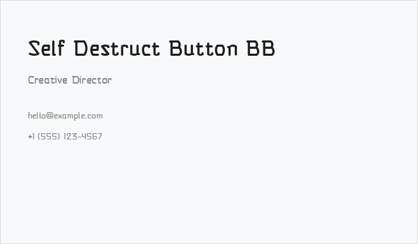 Self Destruct Button BB Business Card