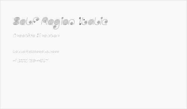 Self Region Italic Business Card