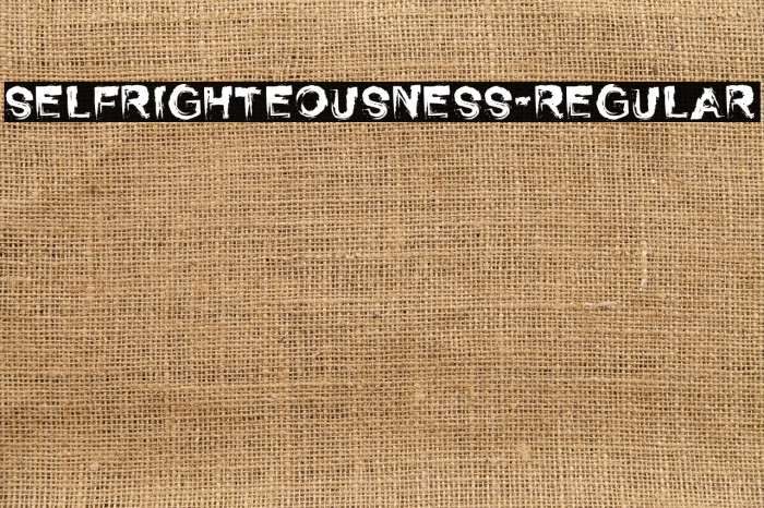 SelfRighteousness-Regular Font examples