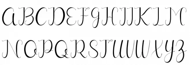 Selitta Script Caratteri MAIUSCOLE