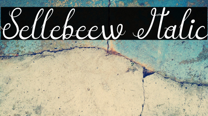 Sellebeew Italic Schriftart examples