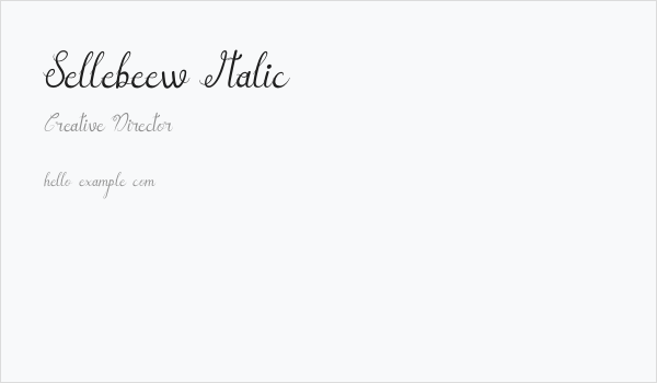 Sellebeew Italic Business Card