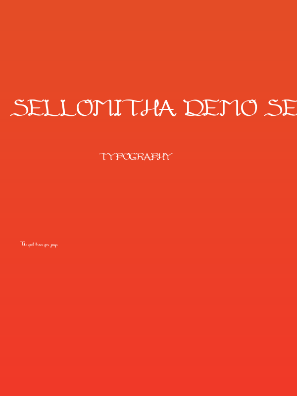 Sellomitha Demo SemiBold Poster