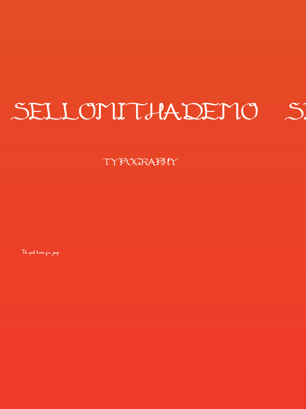 SellomithaDemo-SemiBold Poster