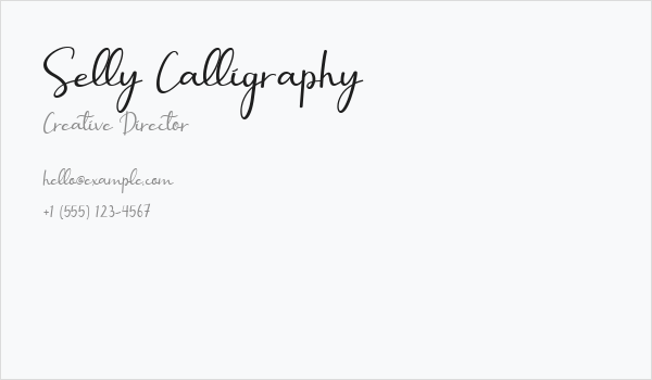 Selly Calligraphy Business Card