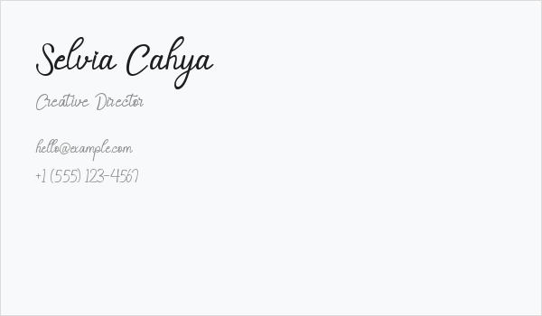 Selvia Cahya Business Card