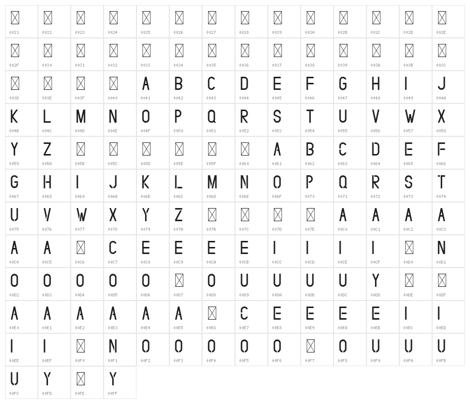 SelvilliaDreamerDEMO Sans Character Map