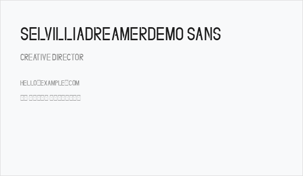 SelvilliaDreamerDEMO Sans Business Card