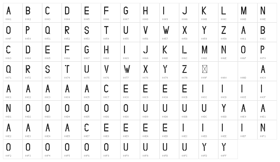 SelvilliaDreamerDEMO Sans Character Map