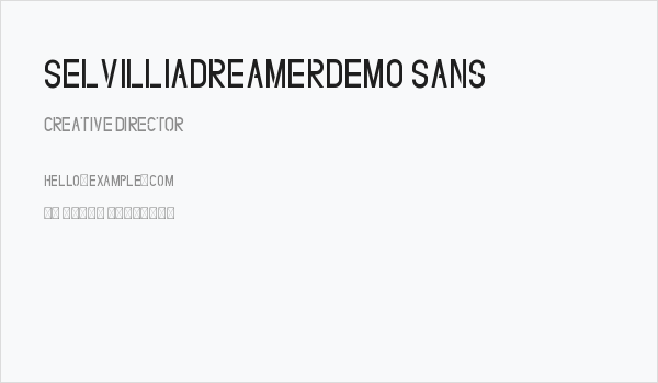 SelvilliaDreamerDEMO Sans Business Card