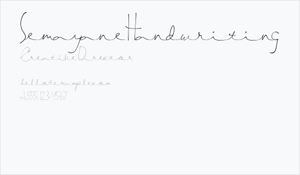 SemayaneHandwriting Business Card