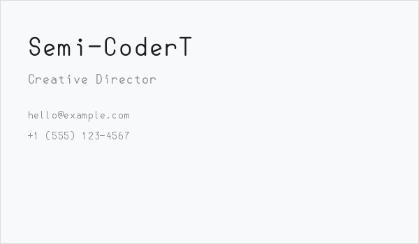 Semi-CoderT Business Card