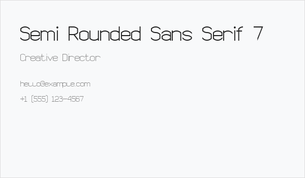Semi Rounded Sans Serif 7 Business Card