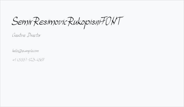 SemirResimovicRukopisniFONT Business Card