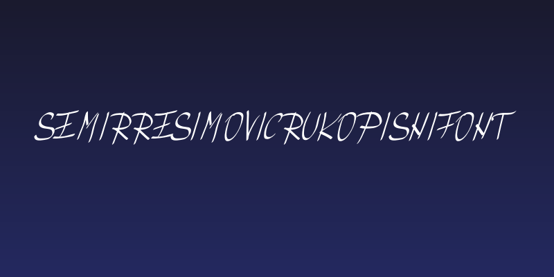 SemirResimovicRukopisniFONT Social Header