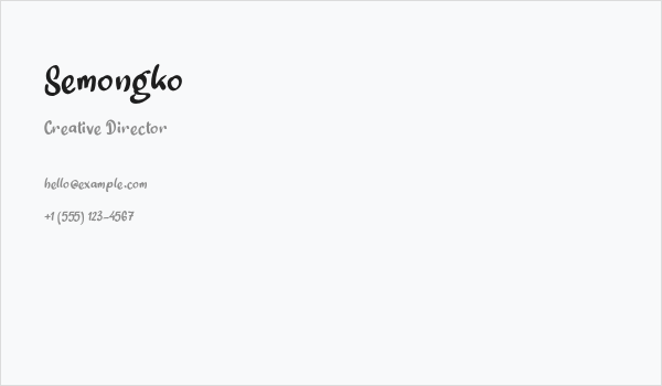 Semongko Business Card
