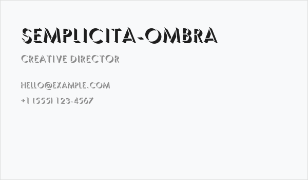 Semplicita-Ombra Business Card
