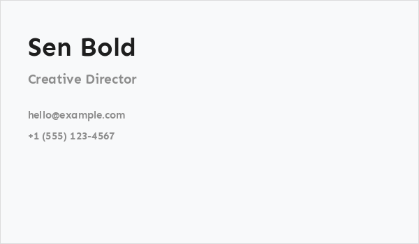 Sen Bold Business Card