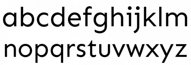 Sen Schriftart Kleinbuchstaben