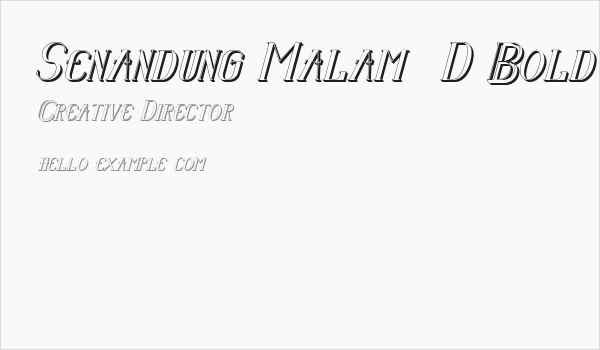 Senandung Malam 3D Bold Italic Business Card
