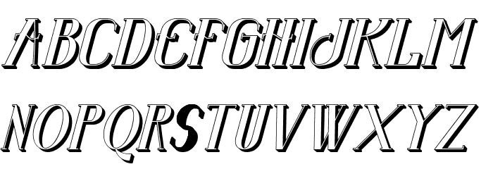 Senandung Malam 3D Bold Italic Font LOWERCASE