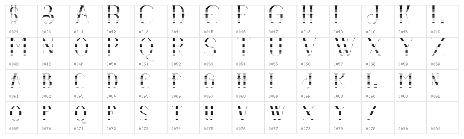 Senandung Malam Gradient Bold Character Map
