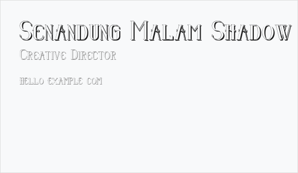 Senandung Malam Shadow Bold Business Card