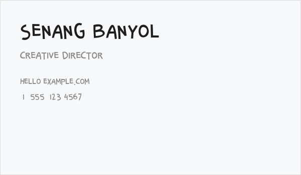 Senang Banyol Business Card