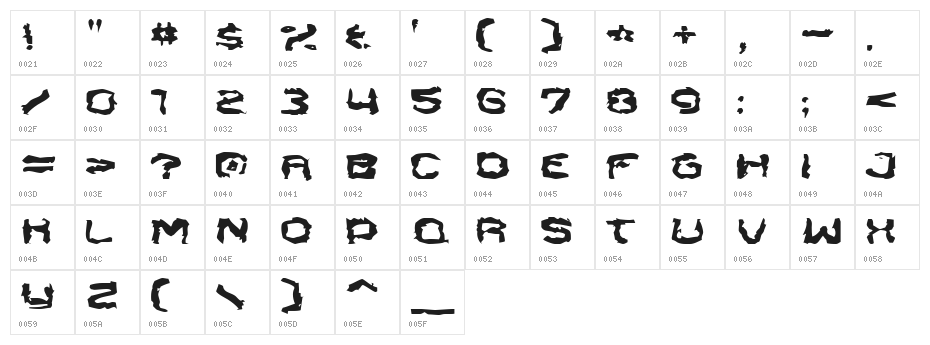 Send Cash Character Map