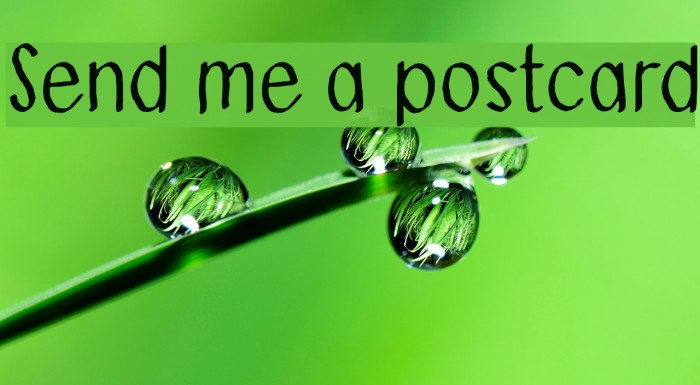 Send me a postcard Font examples