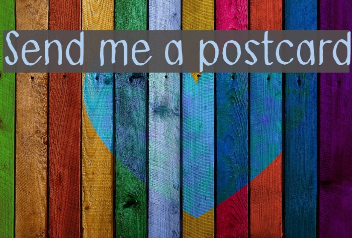 Send me a postcard Font examples