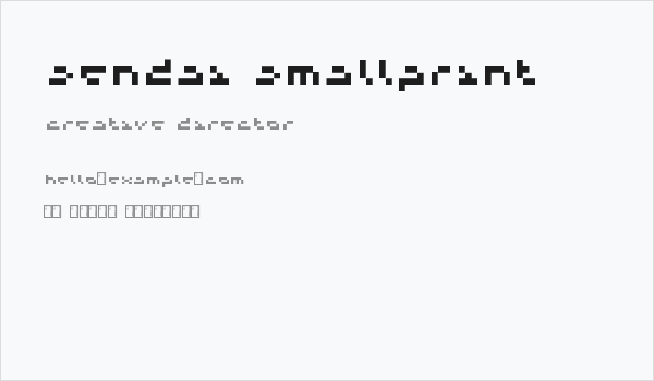 Sendai Smallprint Business Card