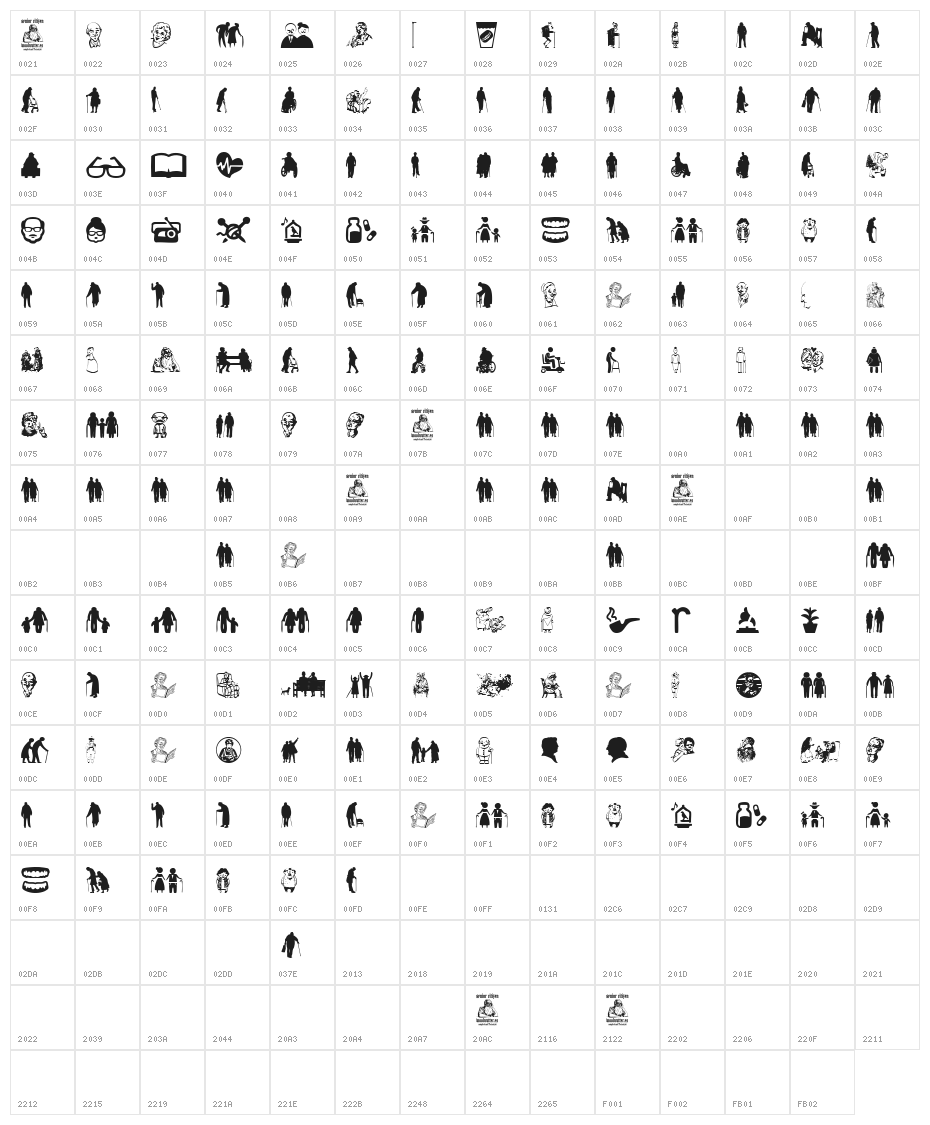 Senior Citizen Character Map