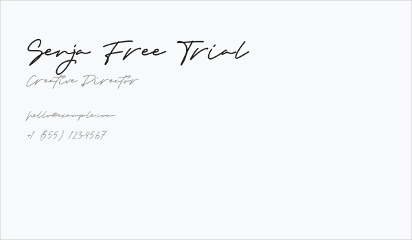 Senja Free Trial Business Card