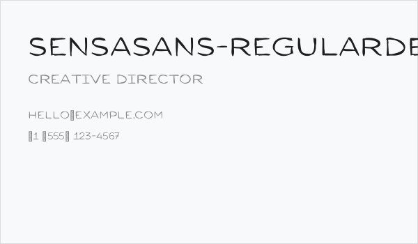 SensaSans-RegularDemo Business Card