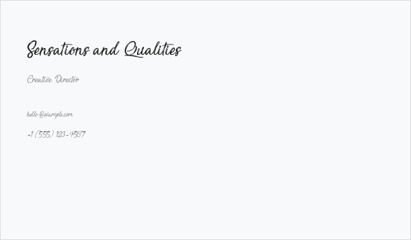 Sensations and Qualities Business Card